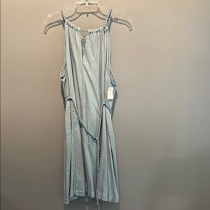 Gap light indigo - Sleeveless Halter Dress with Braided Belt